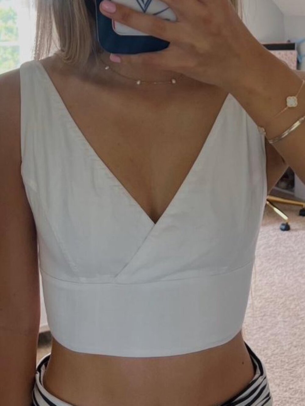 Brandy Melville Linen V-Neck Tank Top